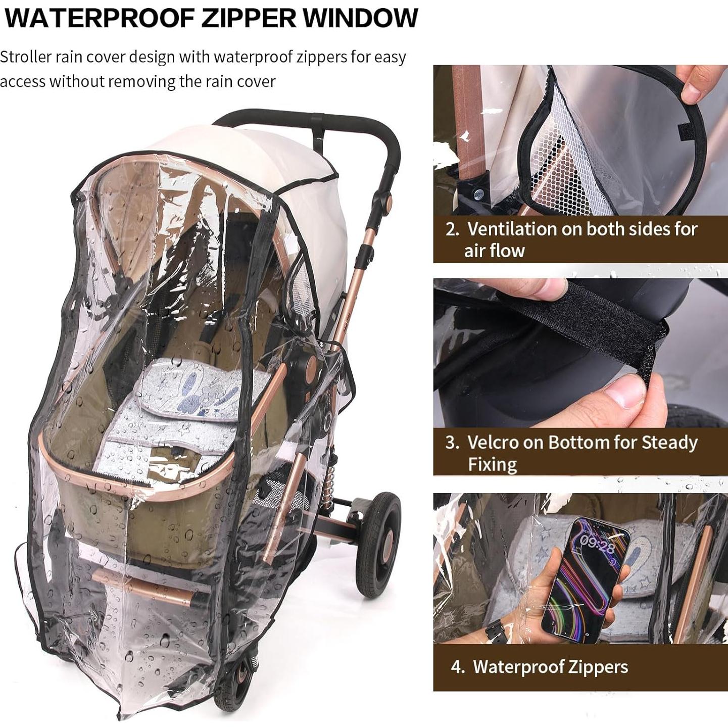 Cubierta de Lluvia Universal UQBEUQ para Carritos Estándar 101x51cm