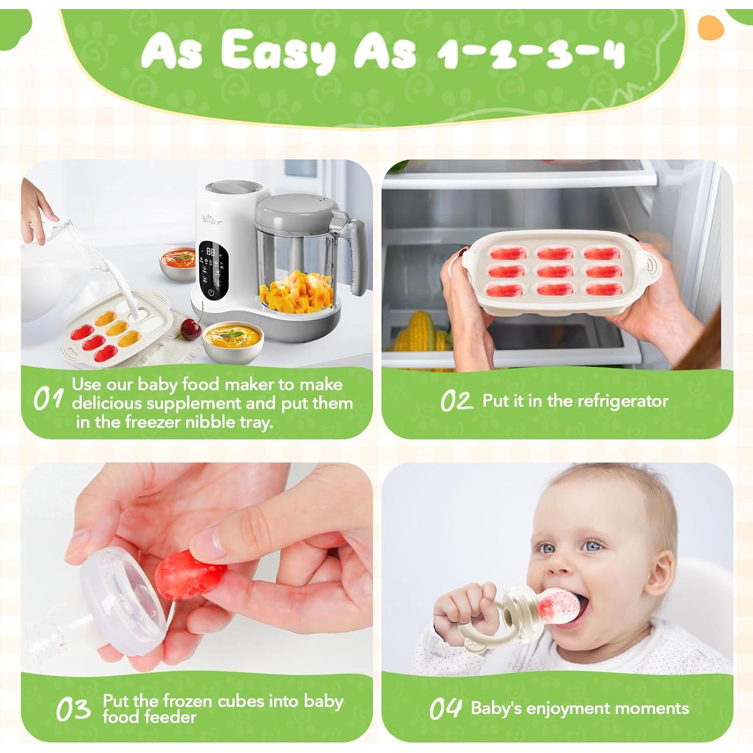 Combo Alimentador de Frutas Bear Baby + Bandeja Congelador