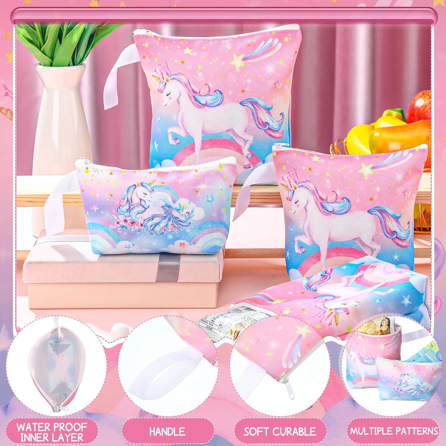 5 Bolsas Reutilizables de Snacks Unicornio Willinglong 19x20 cm