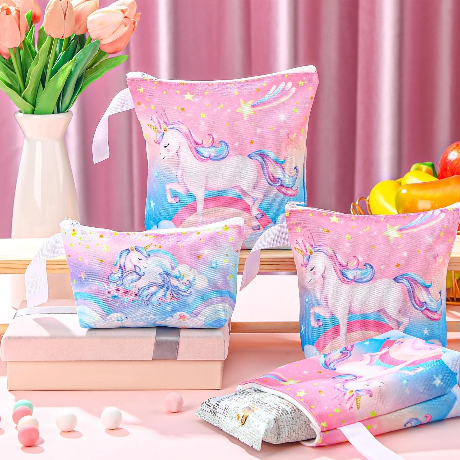 5 Bolsas Reutilizables de Snacks Unicornio Willinglong 19x20 cm