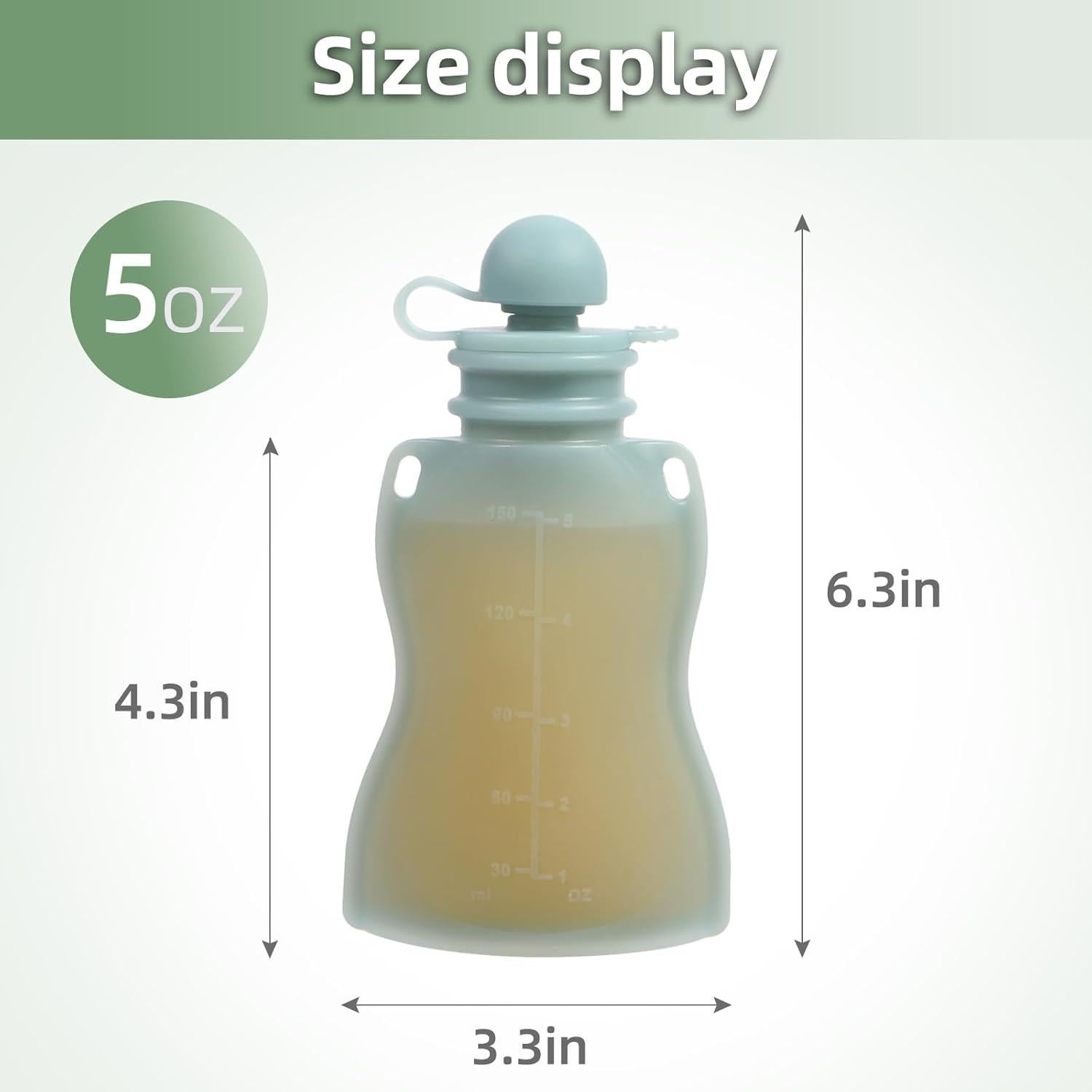 Bolsas de Comida Reutilizables para Bebés Silicona 148 ml - 4 Pzas