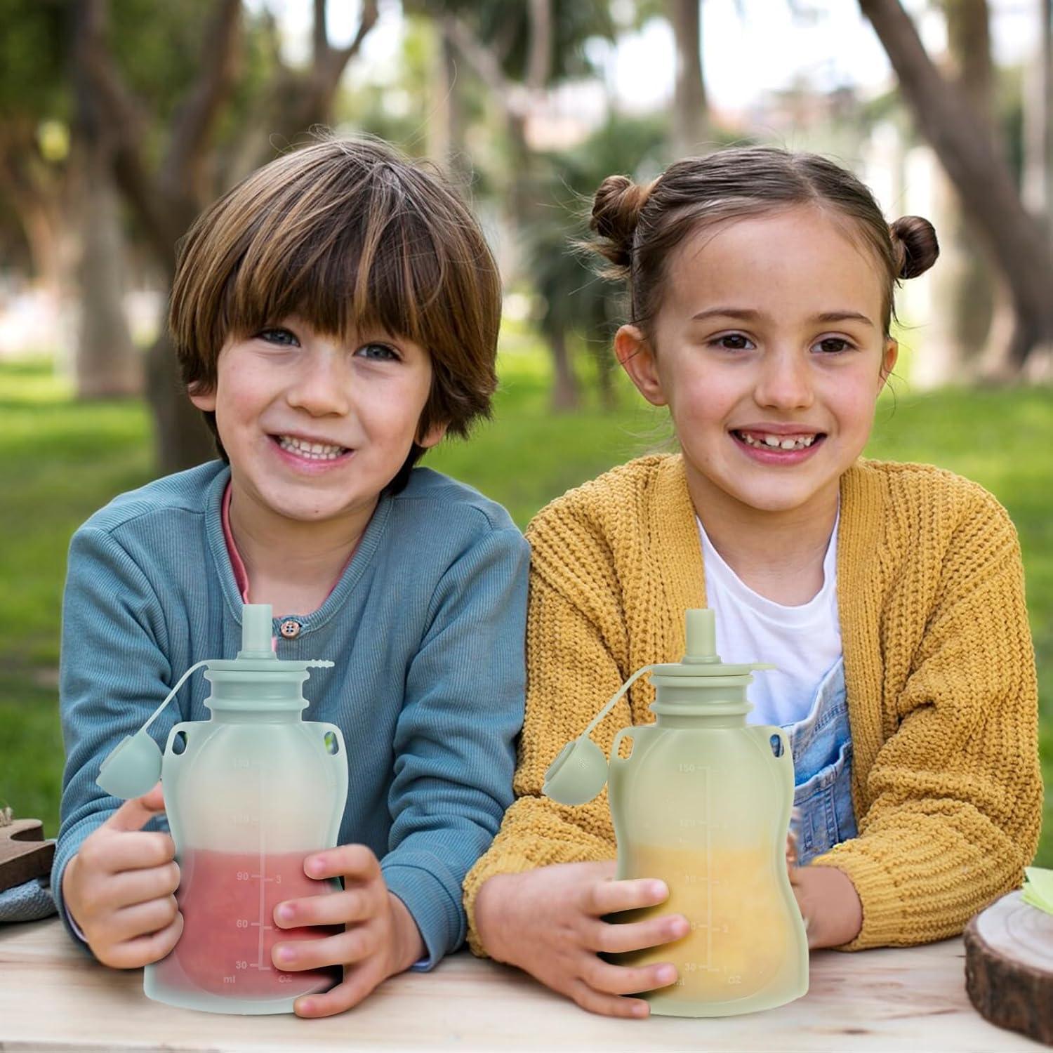 Bolsas de Comida Reutilizables para Bebés Silicona 148 ml - 4 Pzas