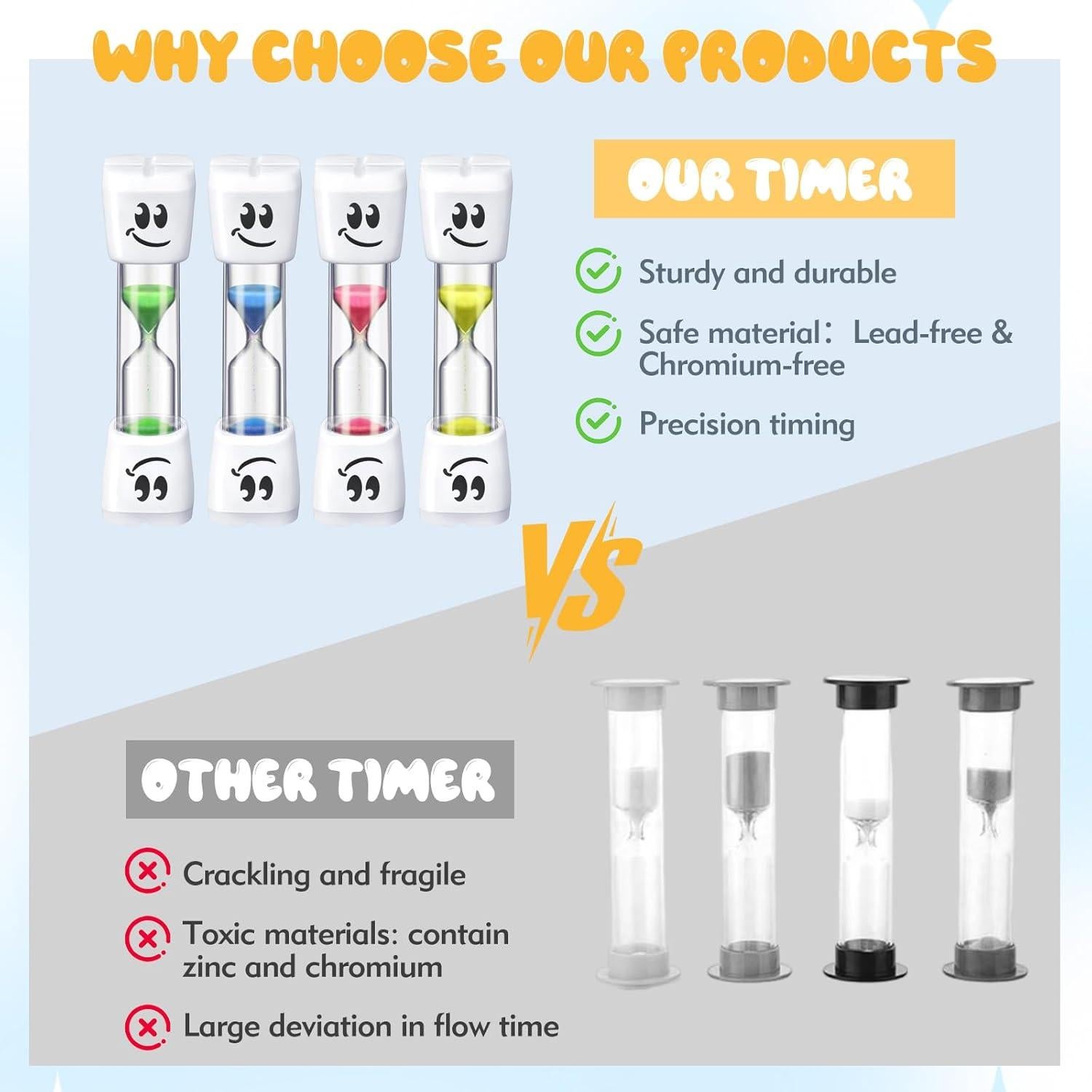 Temporizador de Arena para Niños CNKNO 2 Minutos 4 Piezas