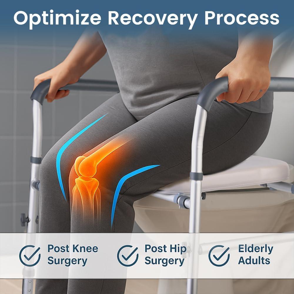 Asiento Elevado para Inodoro CIVJET Ajustable 400lb con Manijas