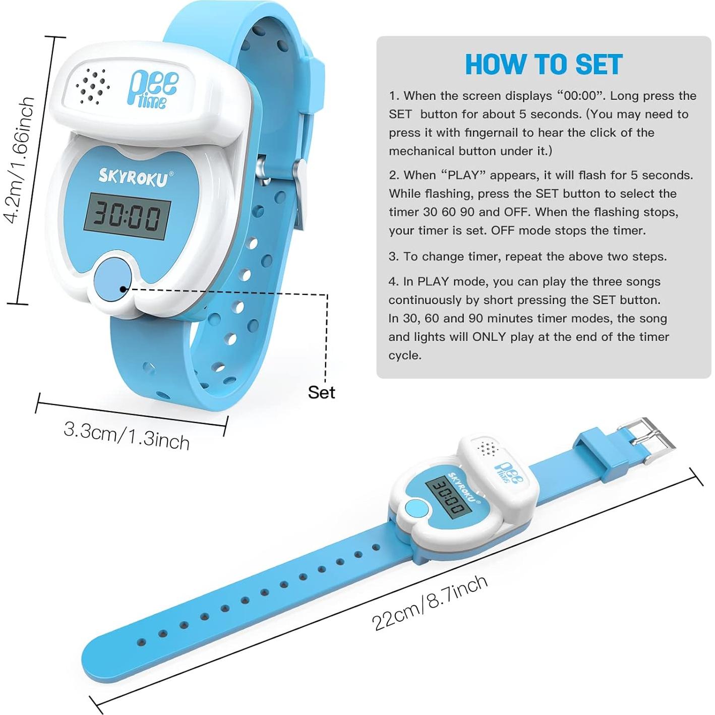Reloj de Entrenamiento para el Baño SKYROKU Azul - Temporizador y Música