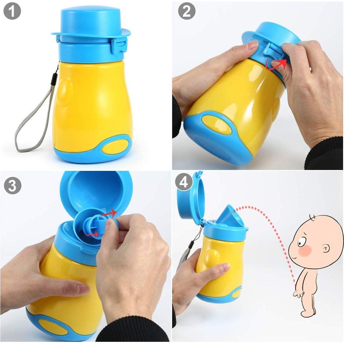 Orinal Portátil Suptikes para Bebé 600ml Azul Amarillo