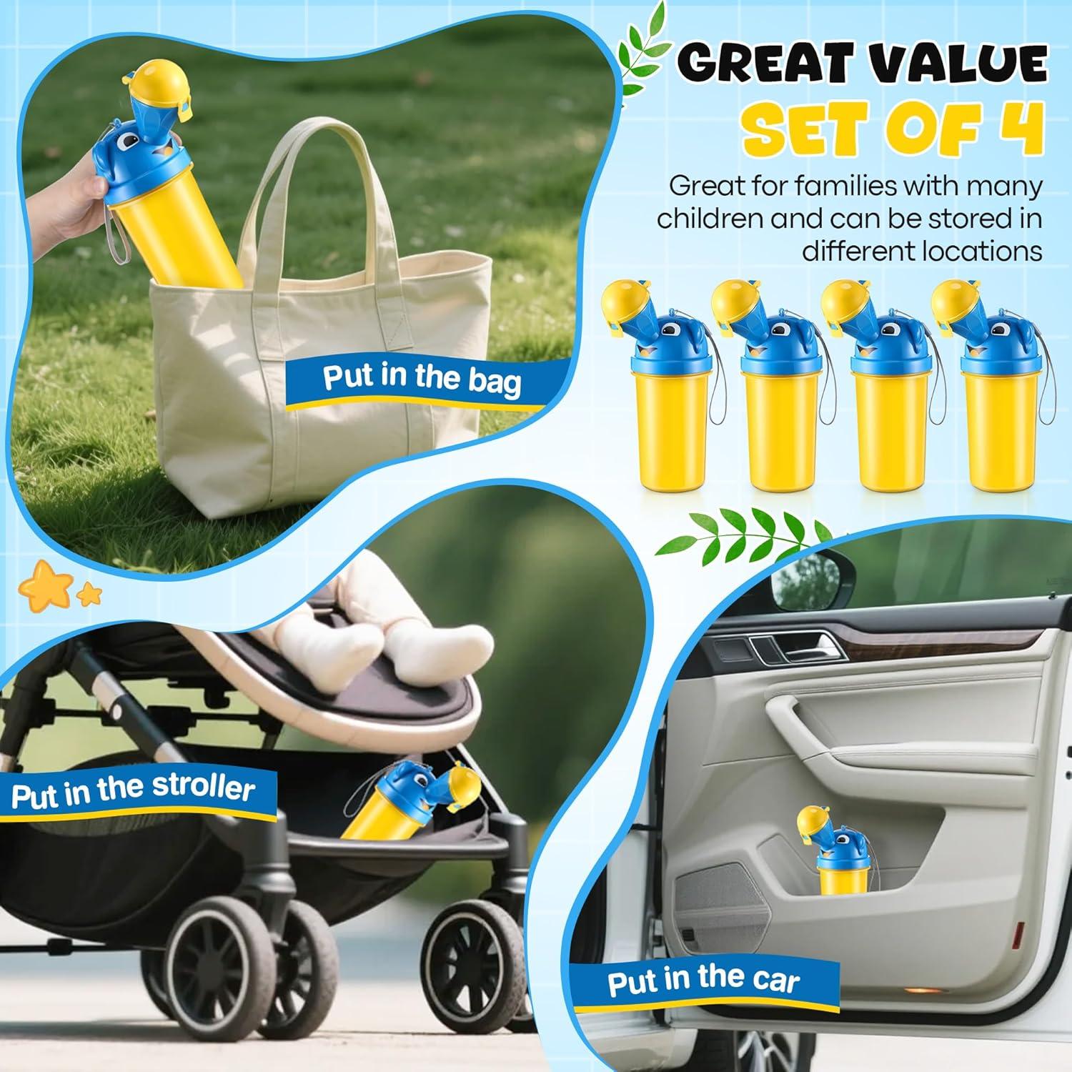 Saillong Orinal Portátil para Niños - 4 Pack a Prueba de Fugas