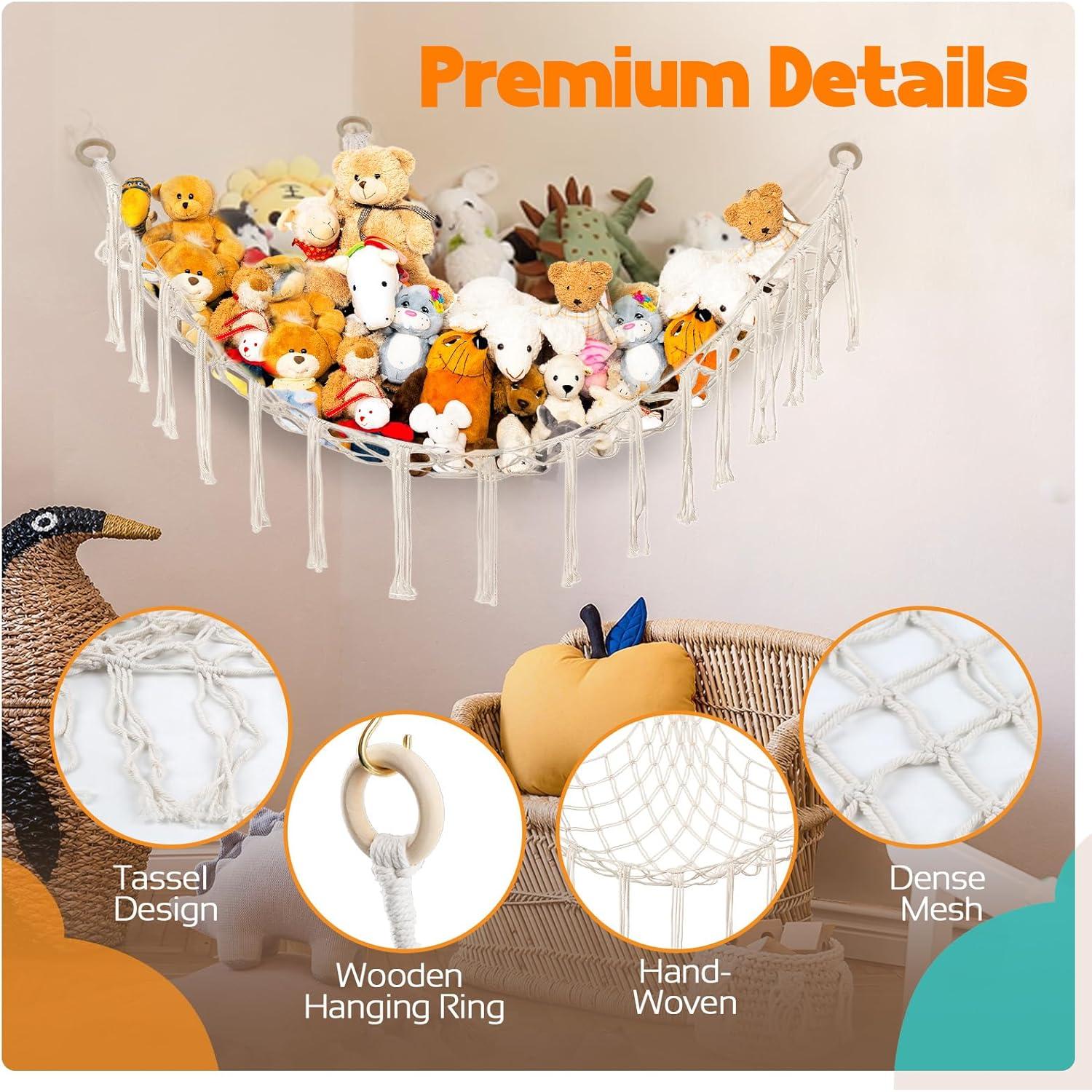 Hamaca de Almacenamiento Grande YONSEN Beige para Peluches