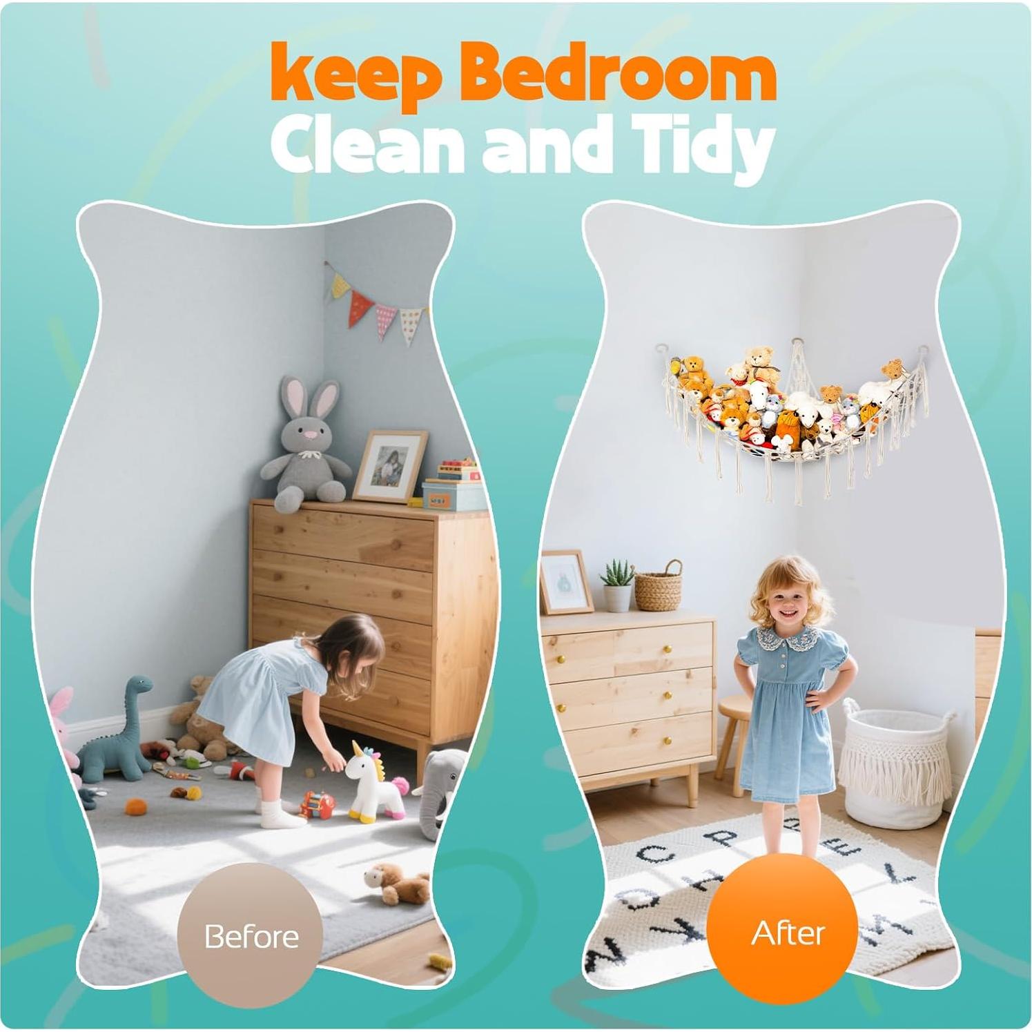 Hamaca de Almacenamiento Grande YONSEN Beige para Peluches