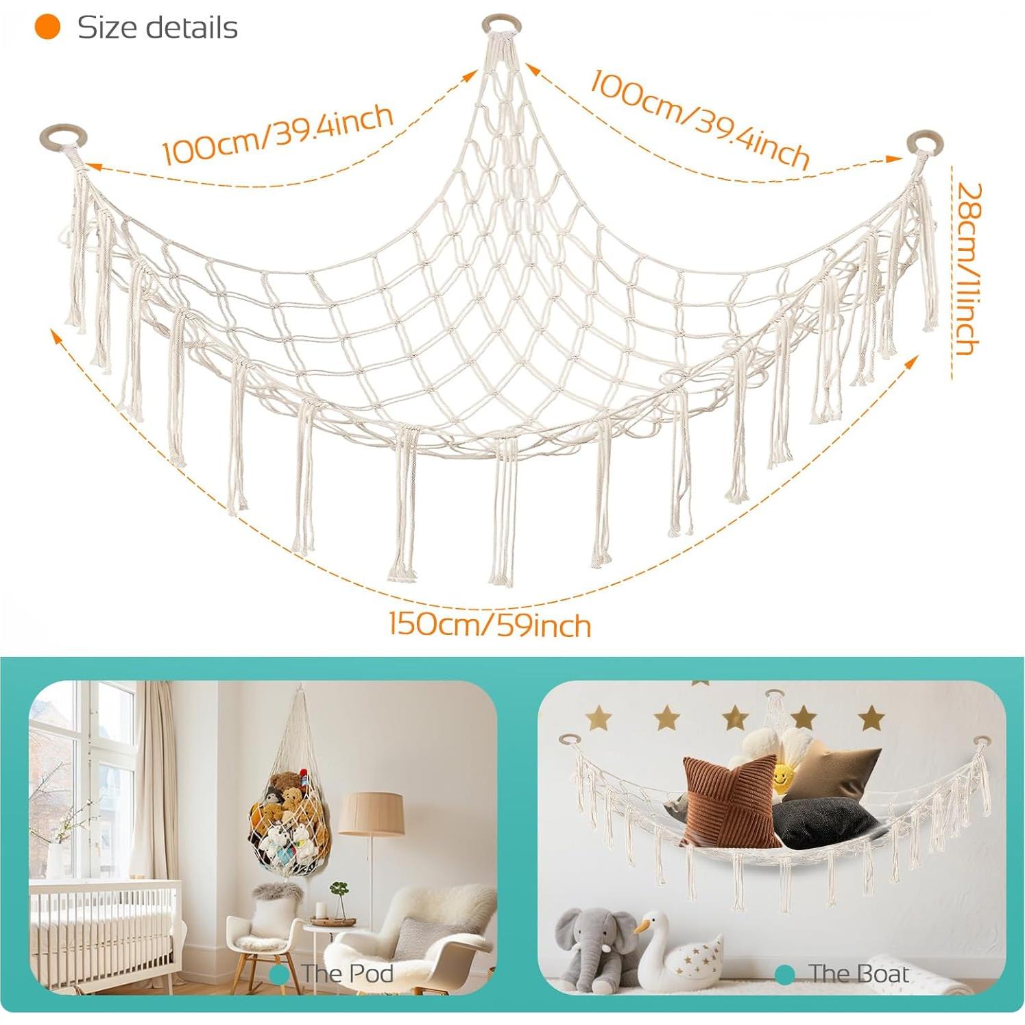 Hamaca de Almacenamiento Grande YONSEN Beige para Peluches