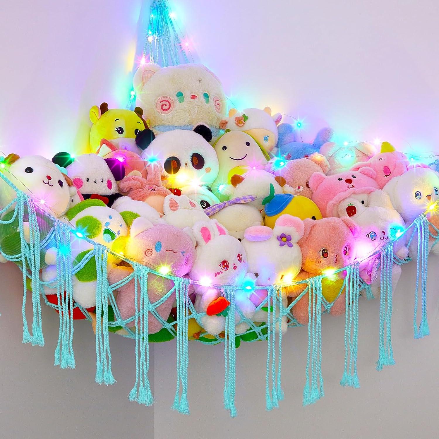 Hamaca para Animales de Peluche Basumee XL con Luz LED Verde Aqua