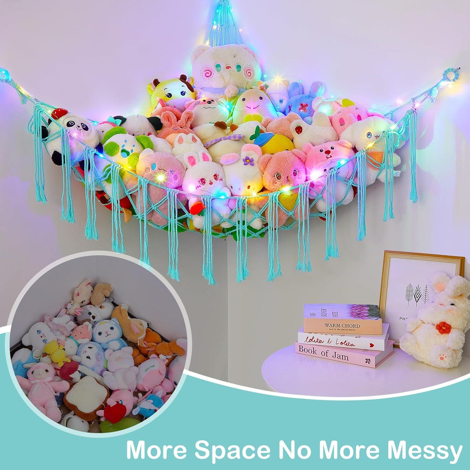 Hamaca para Animales de Peluche Basumee XL con Luz LED Verde Aqua