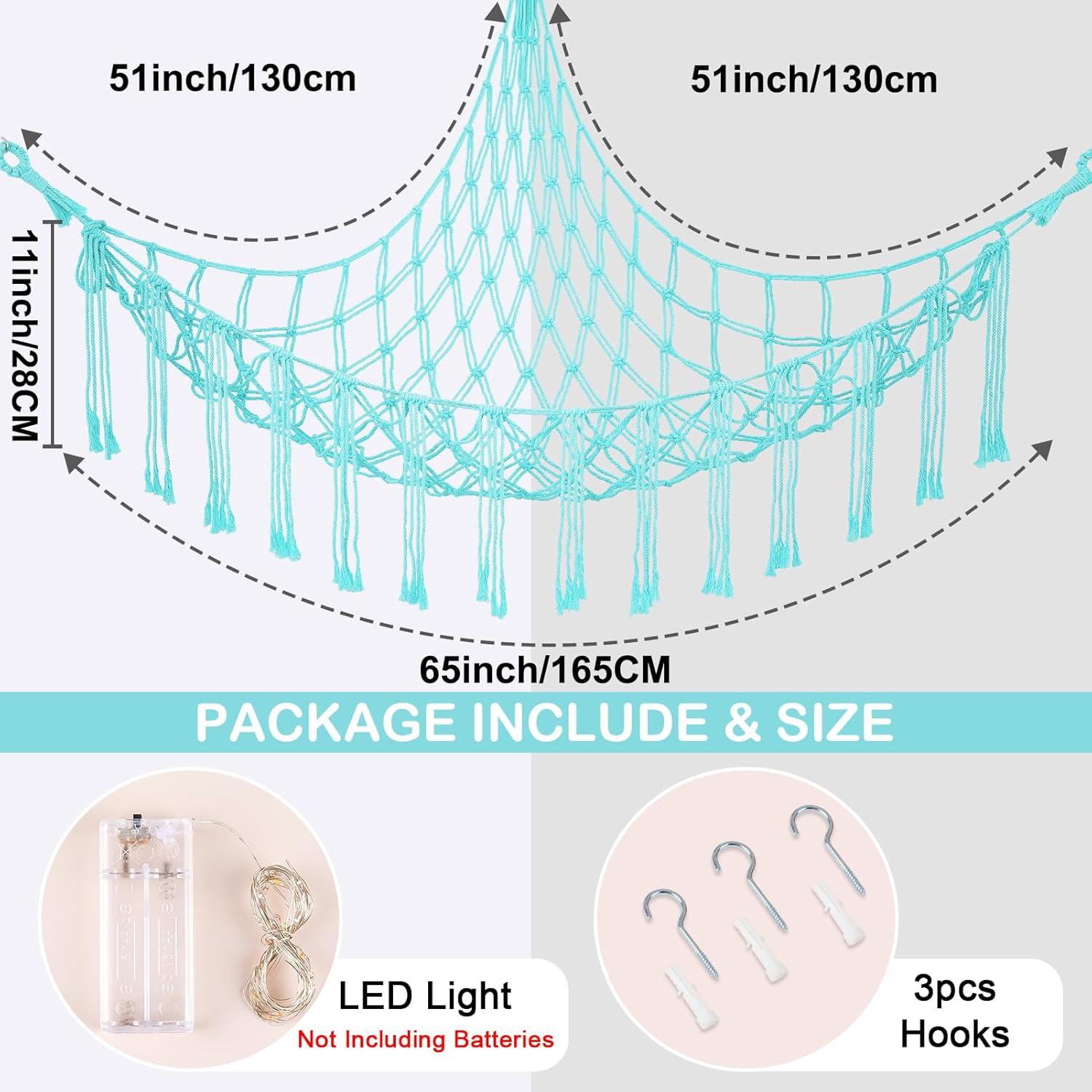 Hamaca para Animales de Peluche Basumee XL con Luz LED Verde Aqua