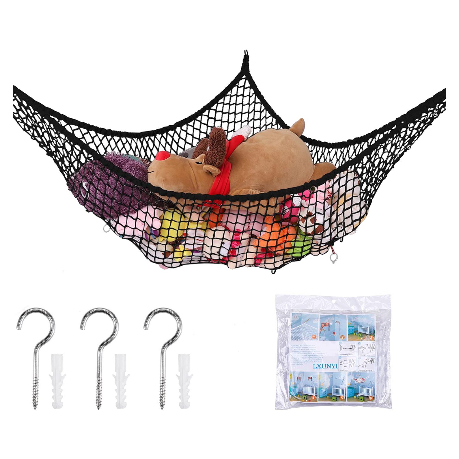 Hamaca de Animales de Peluche LXUNYI 213 cm Organizador Negro