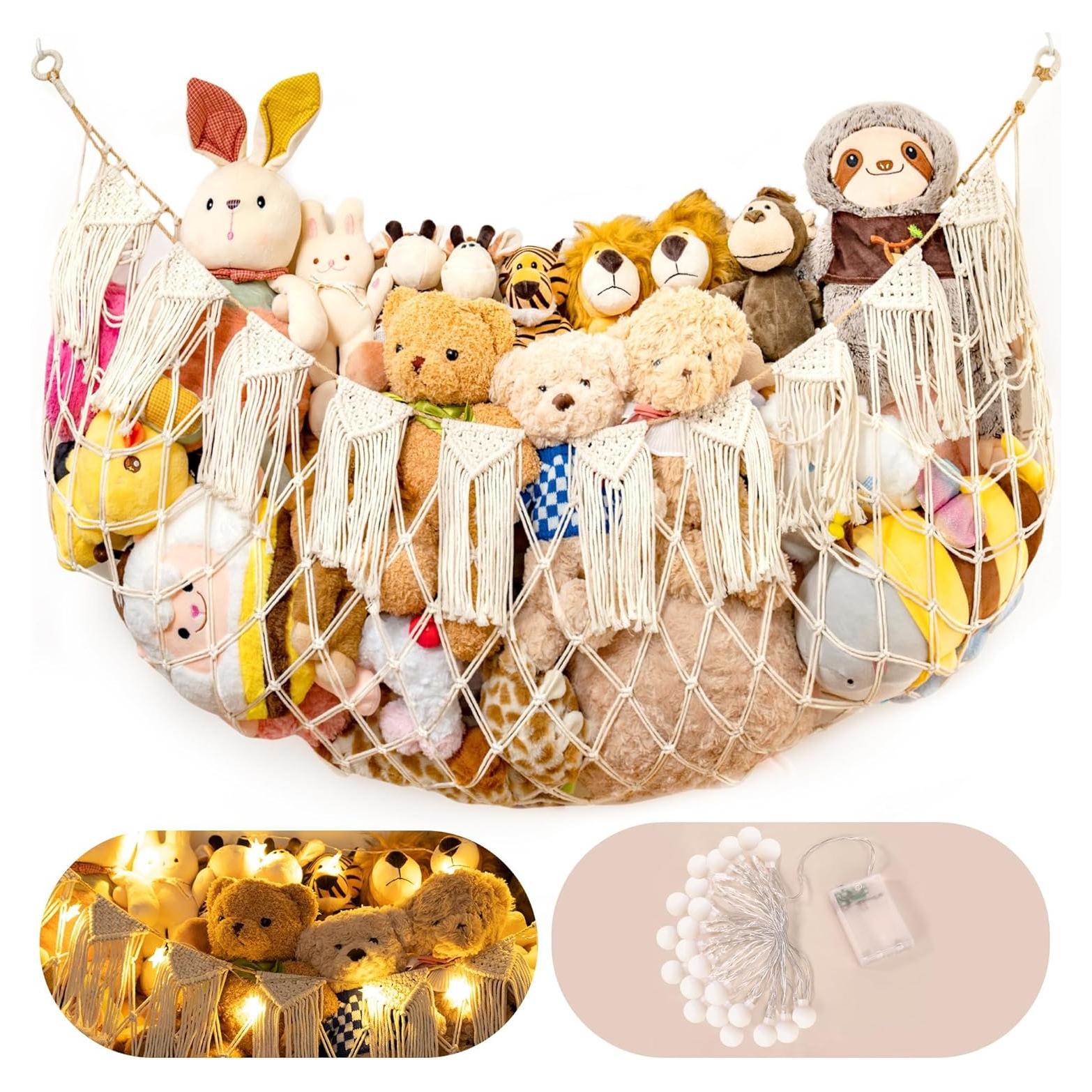 Hamaca de Peluches MORCCO XL Blanca - Organizador de Juguetes