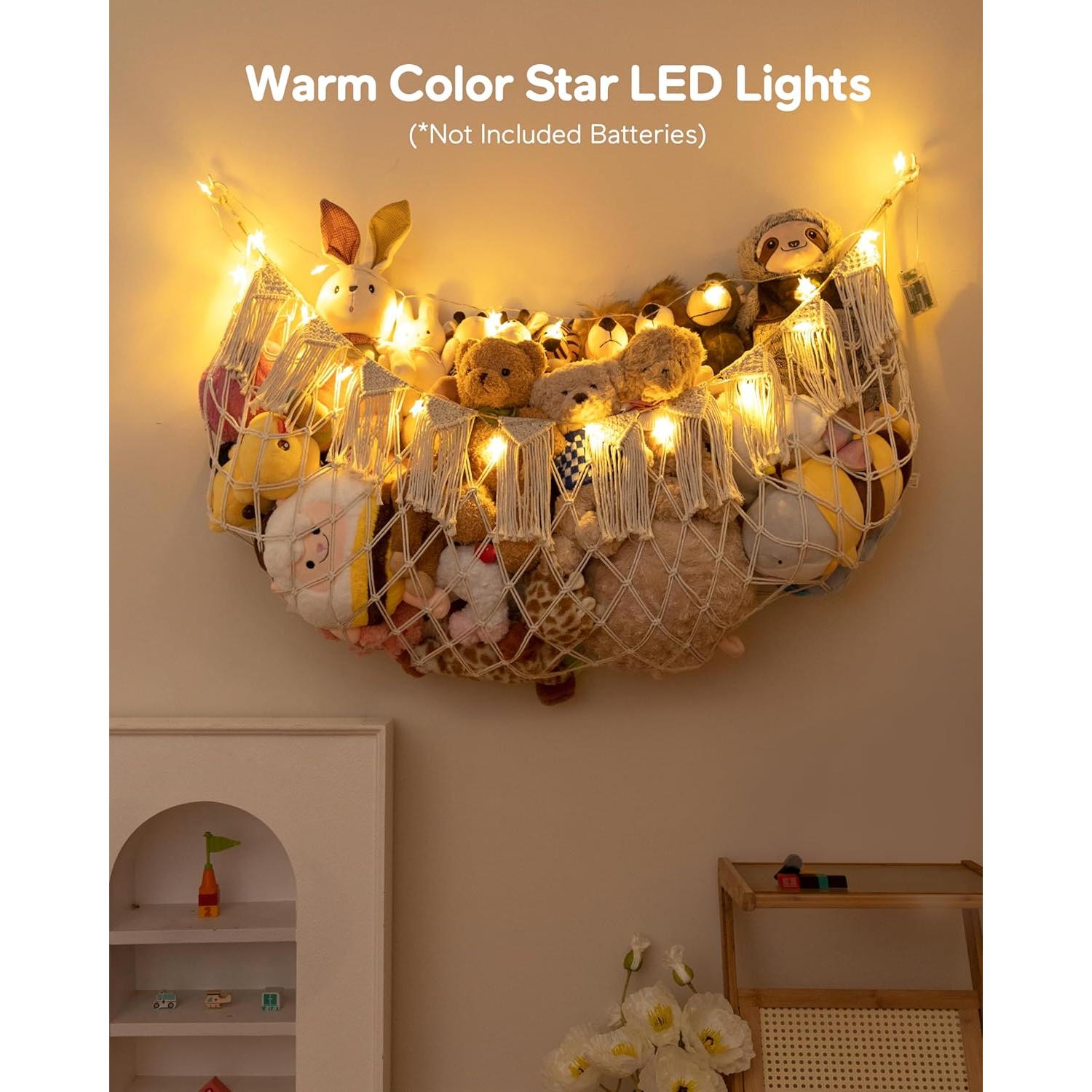 Hamaca de Peluches MORCCO XL Blanca - Organizador de Juguetes