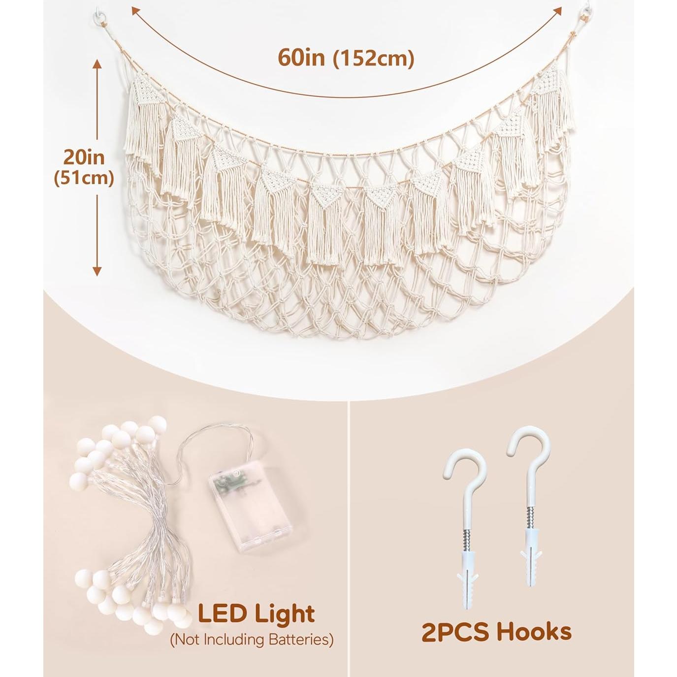 Hamaca de Peluches MORCCO XL Blanca - Organizador de Juguetes