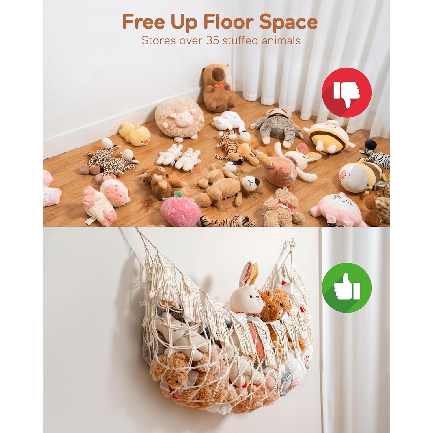 Hamaca de Peluches MORCCO XL Blanca - Organizador de Juguetes