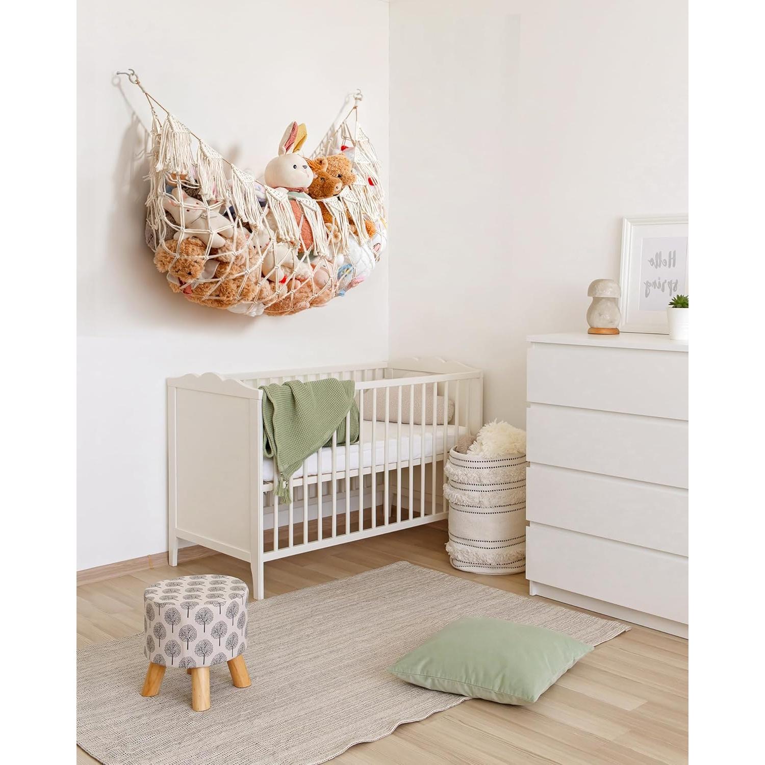 Hamaca de Peluches MORCCO XL Blanca - Organizador de Juguetes