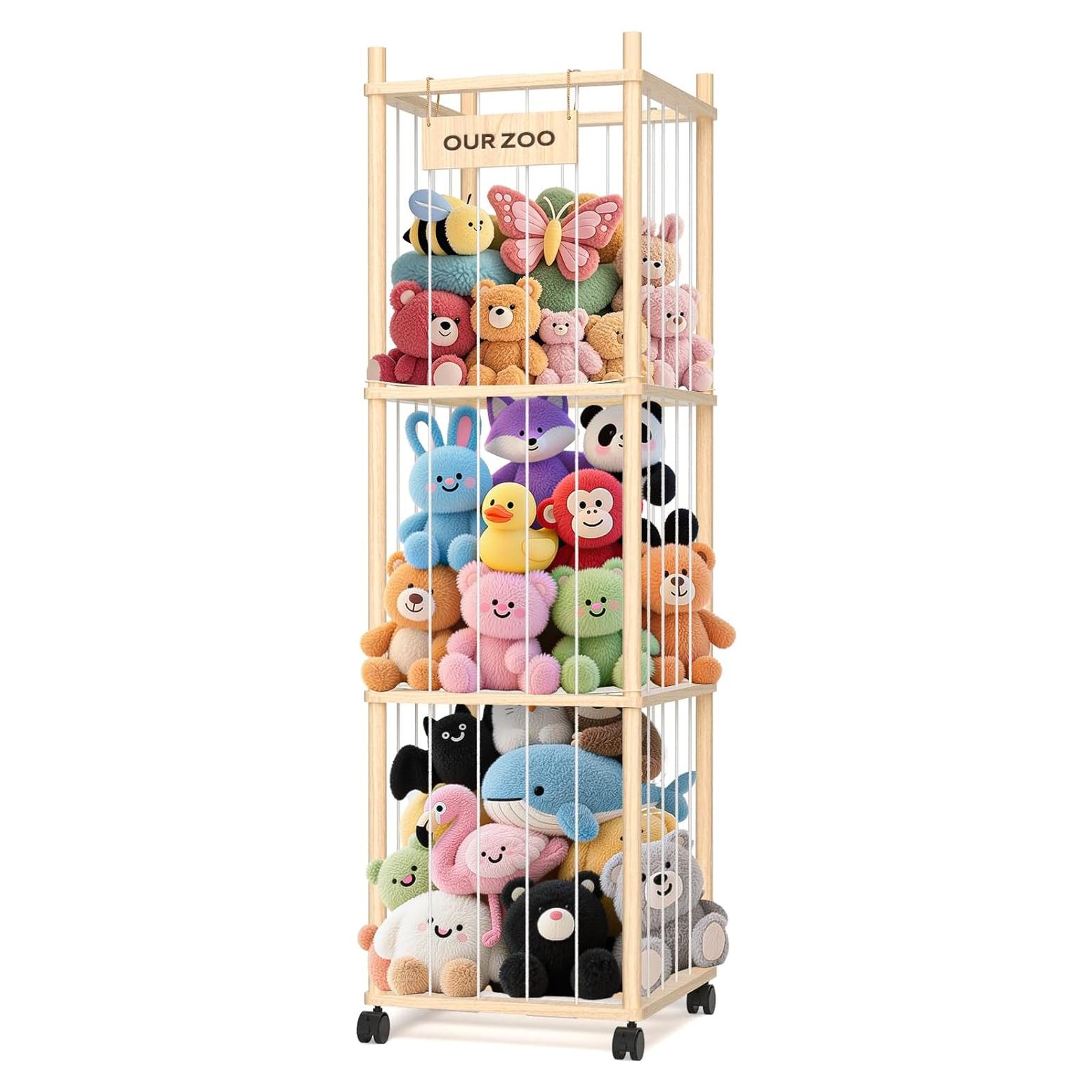 Organizador de Peluches Uvellgift - Torre de Madera 135 cm