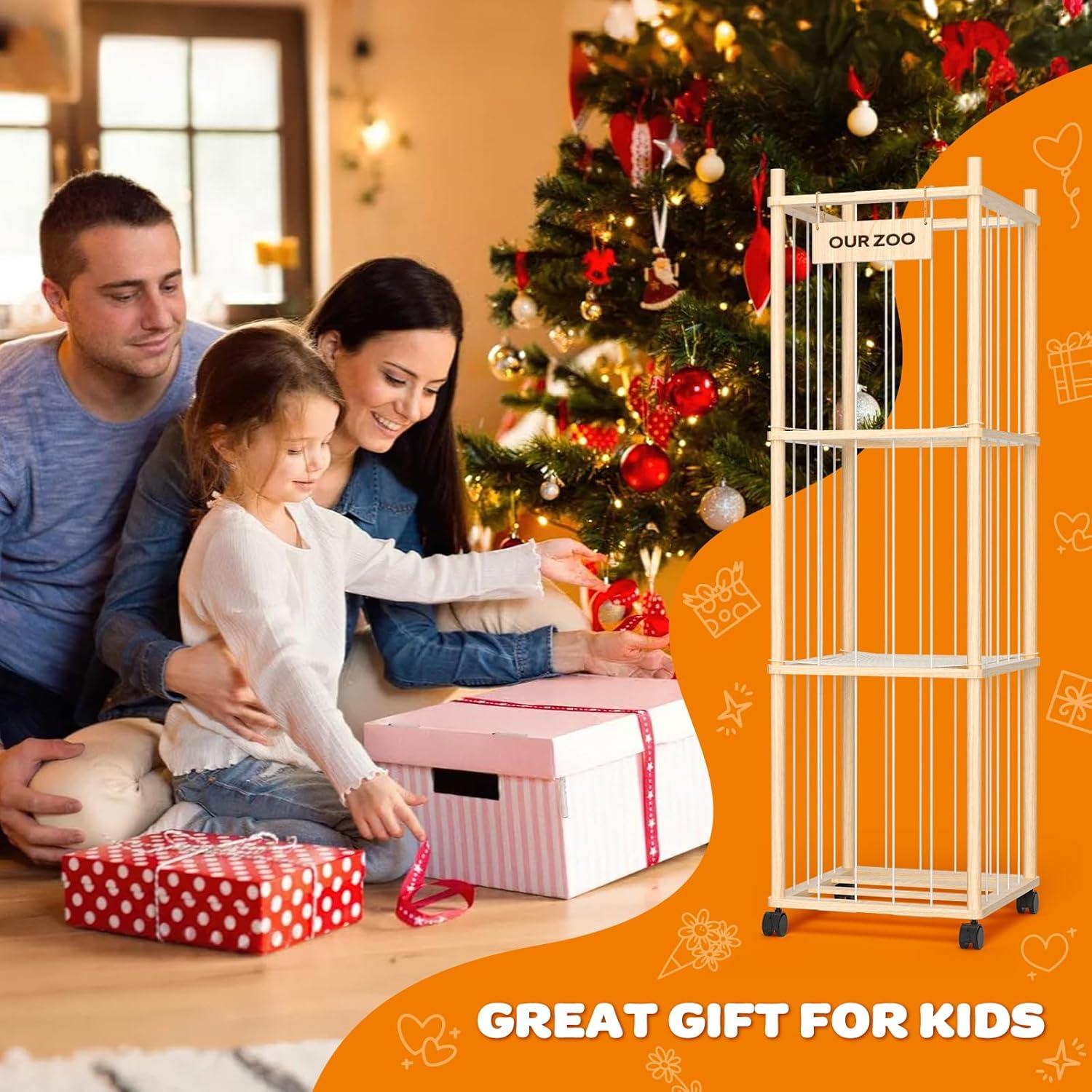 Organizador de Peluches Uvellgift - Torre de Madera 135 cm