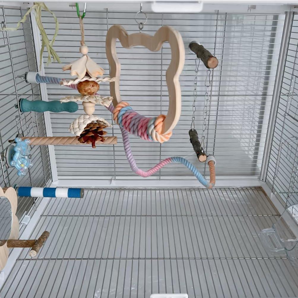 Columpio Grande de Madera Nopikku para Aves Medianas y Grandes