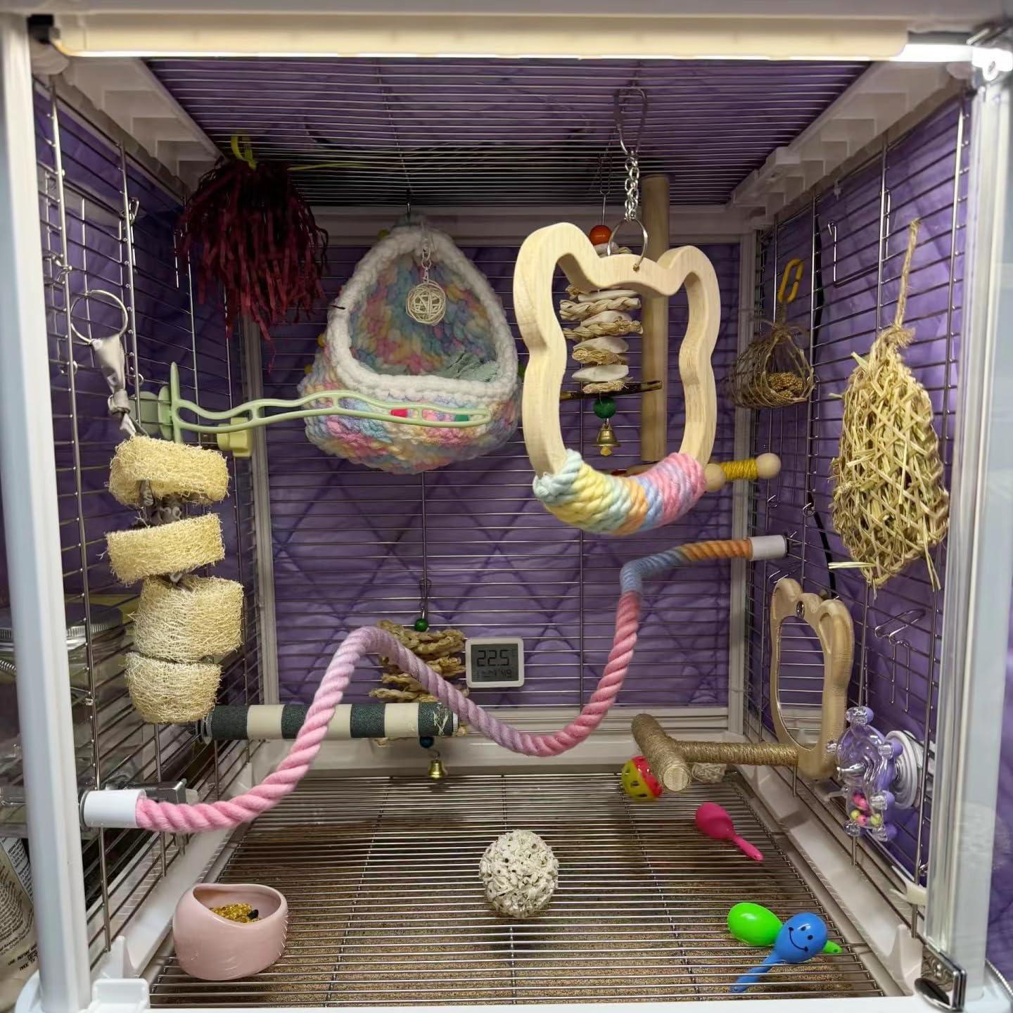 Columpio Grande de Madera Nopikku para Aves Medianas y Grandes