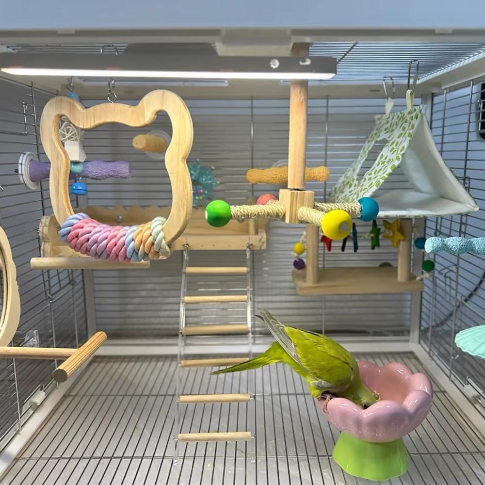 Columpio Grande de Madera Nopikku para Aves Medianas y Grandes