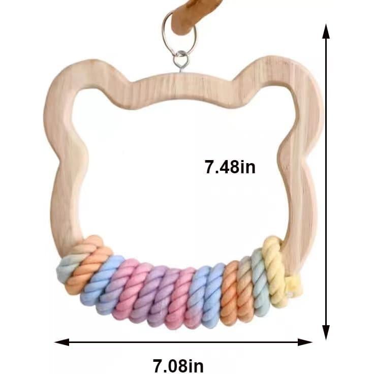 Columpio Grande de Madera Nopikku para Aves Medianas y Grandes