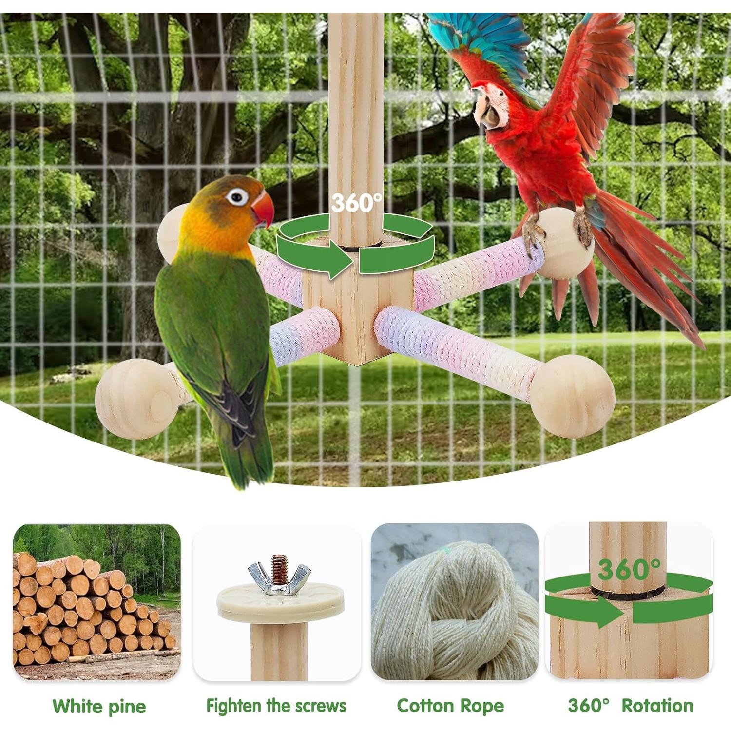 Juguetes para Periquitos 4 Pcs - Accesorios de Madera Limxfree