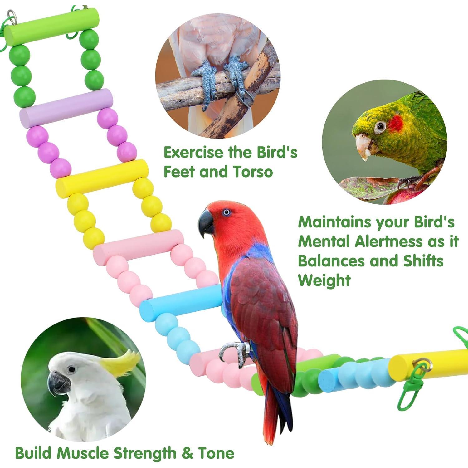 Juguetes para Periquitos 4 Pcs - Accesorios de Madera Limxfree