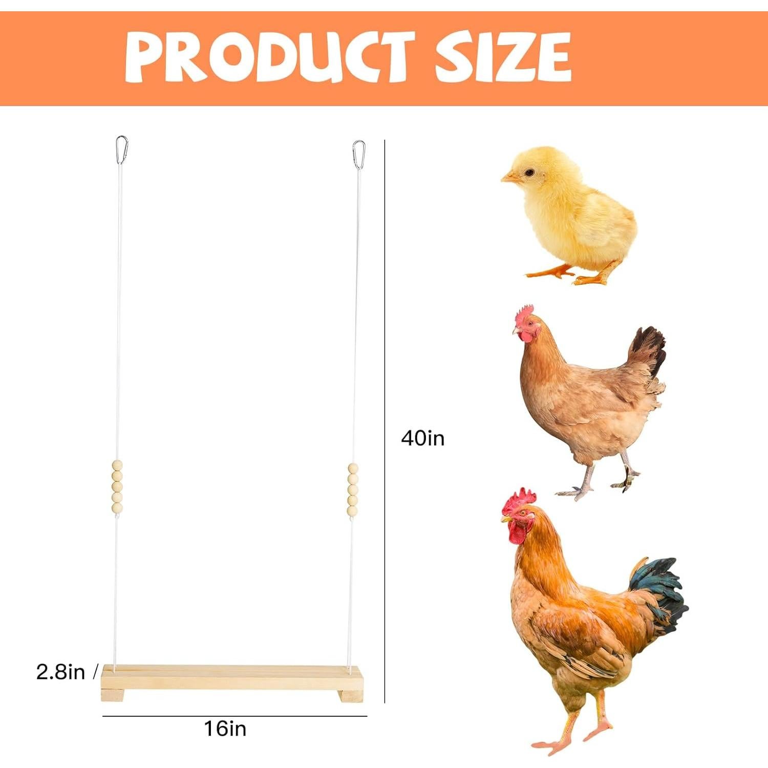 Percha de Gallina Jorewood 40cm Madera Natural con Mono