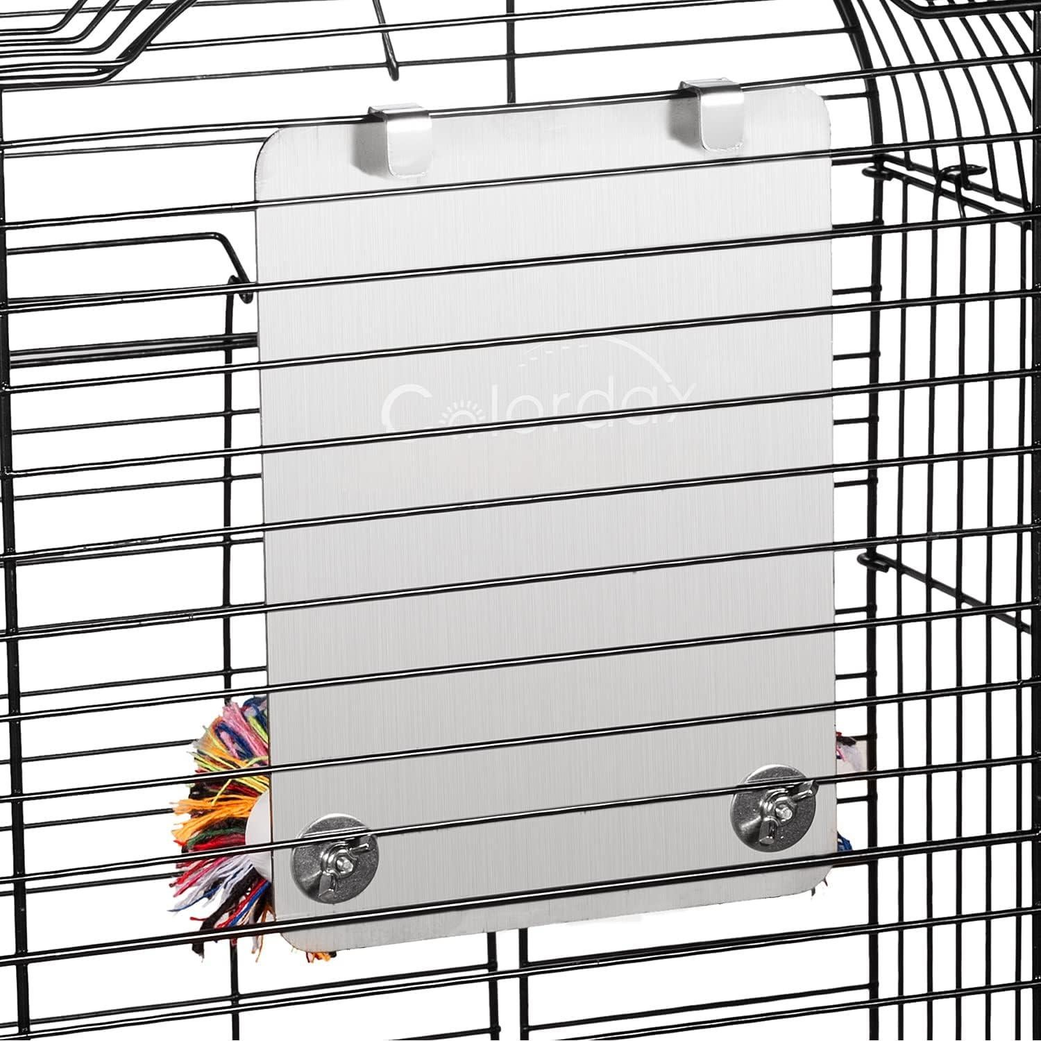 Espejo para Aves Colorday 13x18 cm con Percha de Cuerda