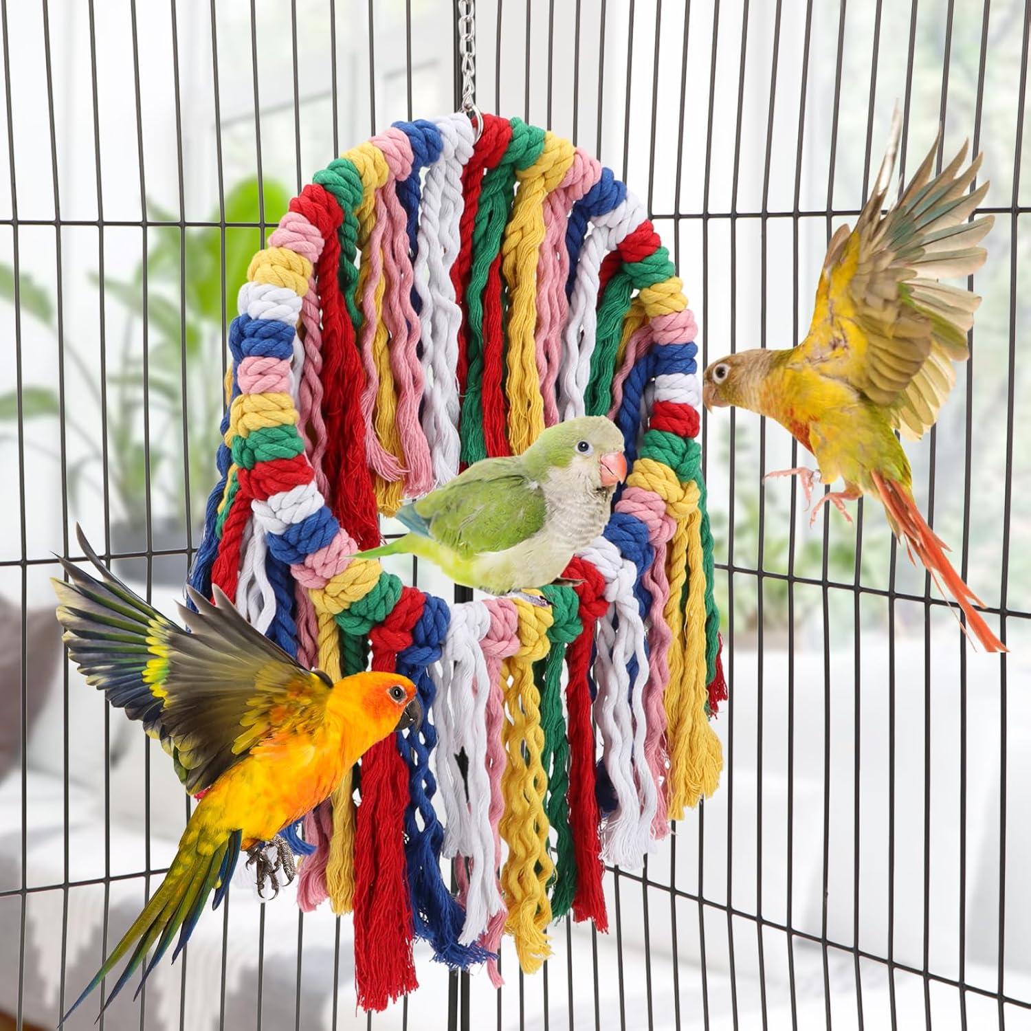 Juguete de Cuerda para Aves Wontee 24.9 cm Colorido Columpio