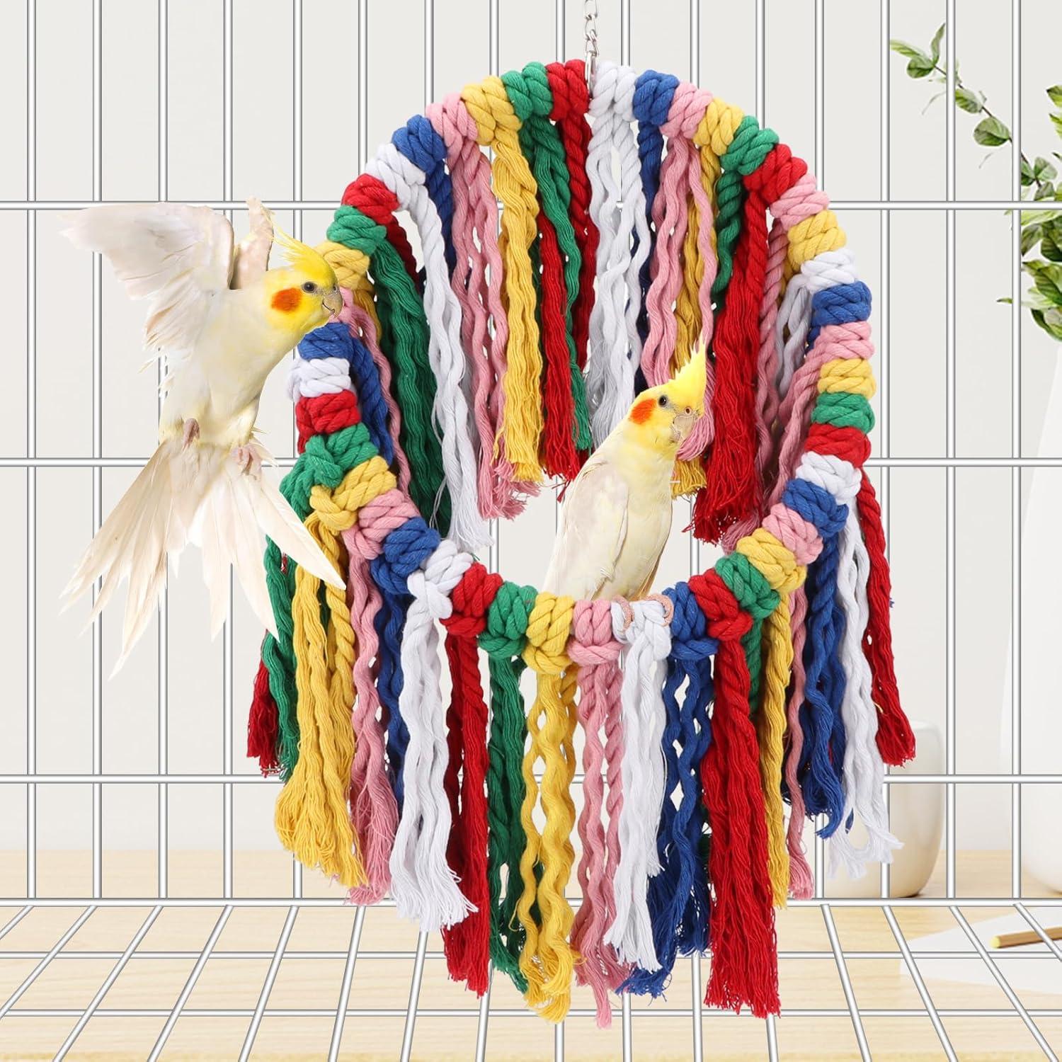 Juguete de Cuerda para Aves Wontee 24.9 cm Colorido Columpio