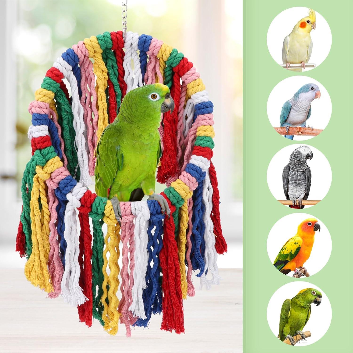 Juguete de Cuerda para Aves Wontee 24.9 cm Colorido Columpio