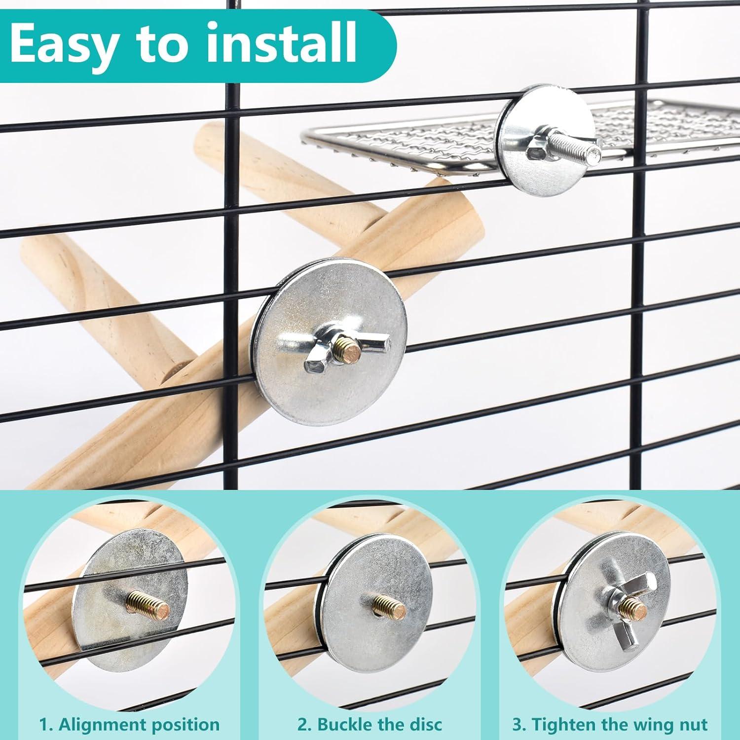 Juguetes para Aves DBNESS - Escalera y Perchas Acero Inoxidable