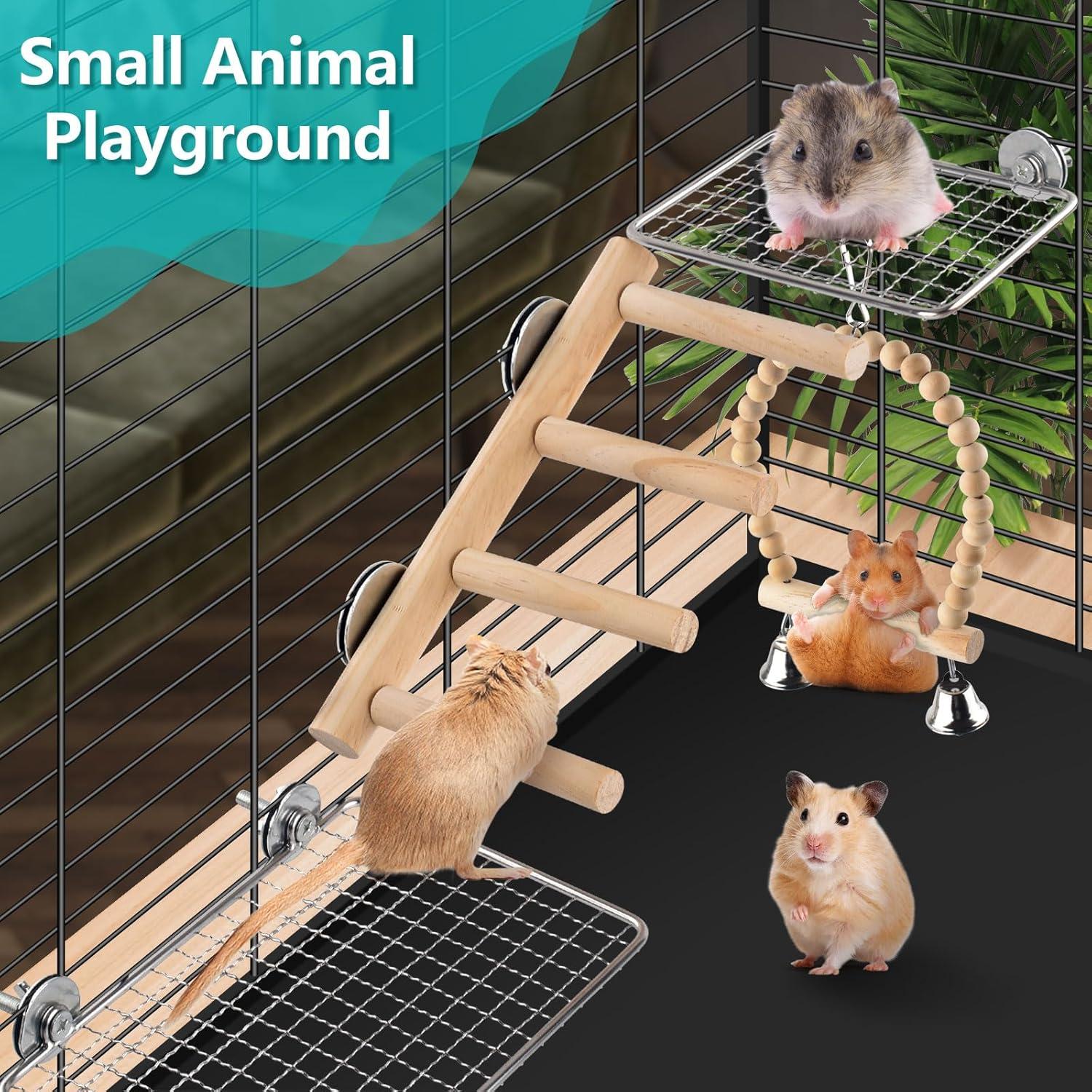 Juguetes para Aves DBNESS - Escalera y Perchas Acero Inoxidable