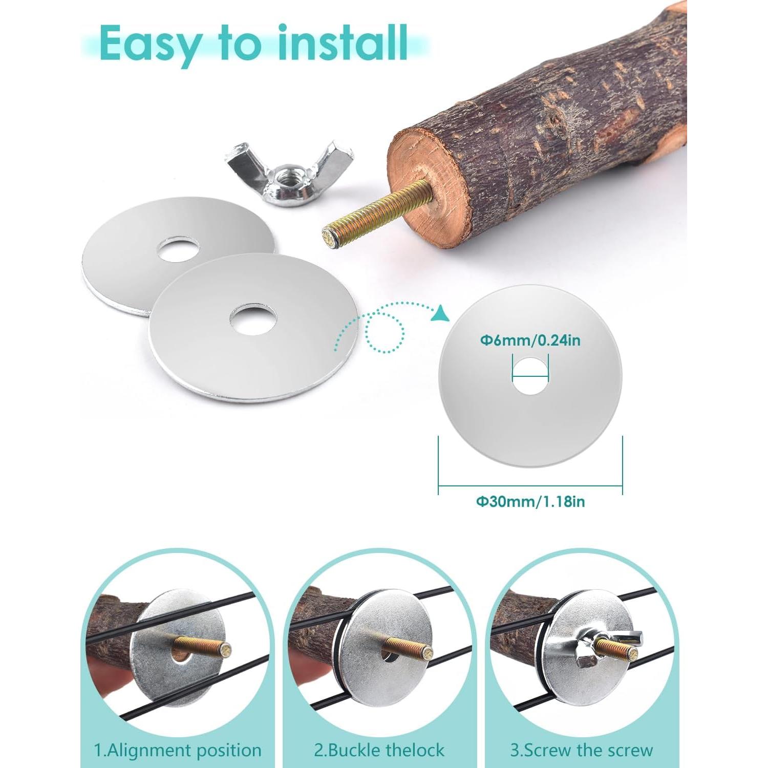 Posaderos de Madera Natural para Aves DBNESS - 8 Piezas