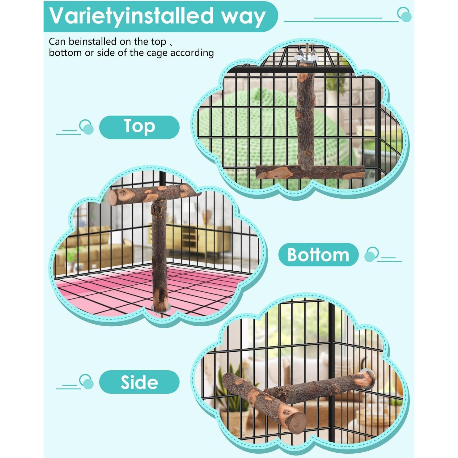 Posaderos de Madera Natural para Aves DBNESS - 8 Piezas