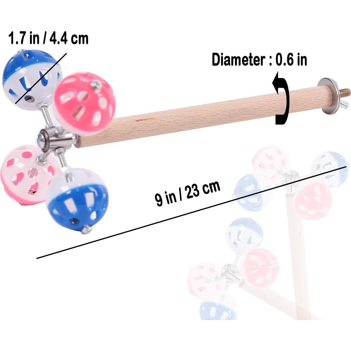 Juguete de Percha para Aves WEVONIGU con Bolas Rotativas