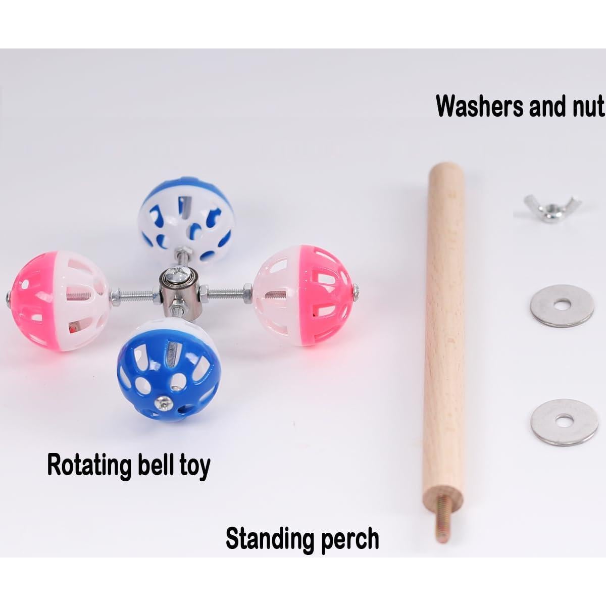 Juguete de Percha para Aves WEVONIGU con Bolas Rotativas