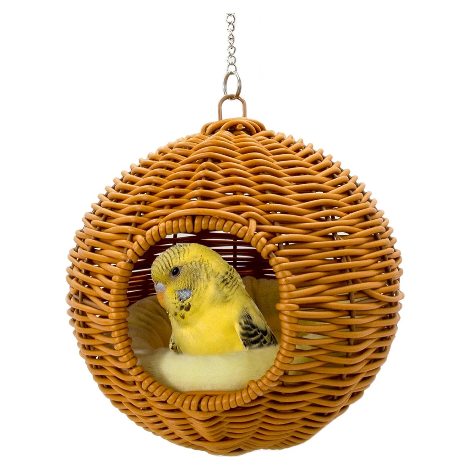 Nido colgante para aves Jevnd, acero inoxidable, marrón