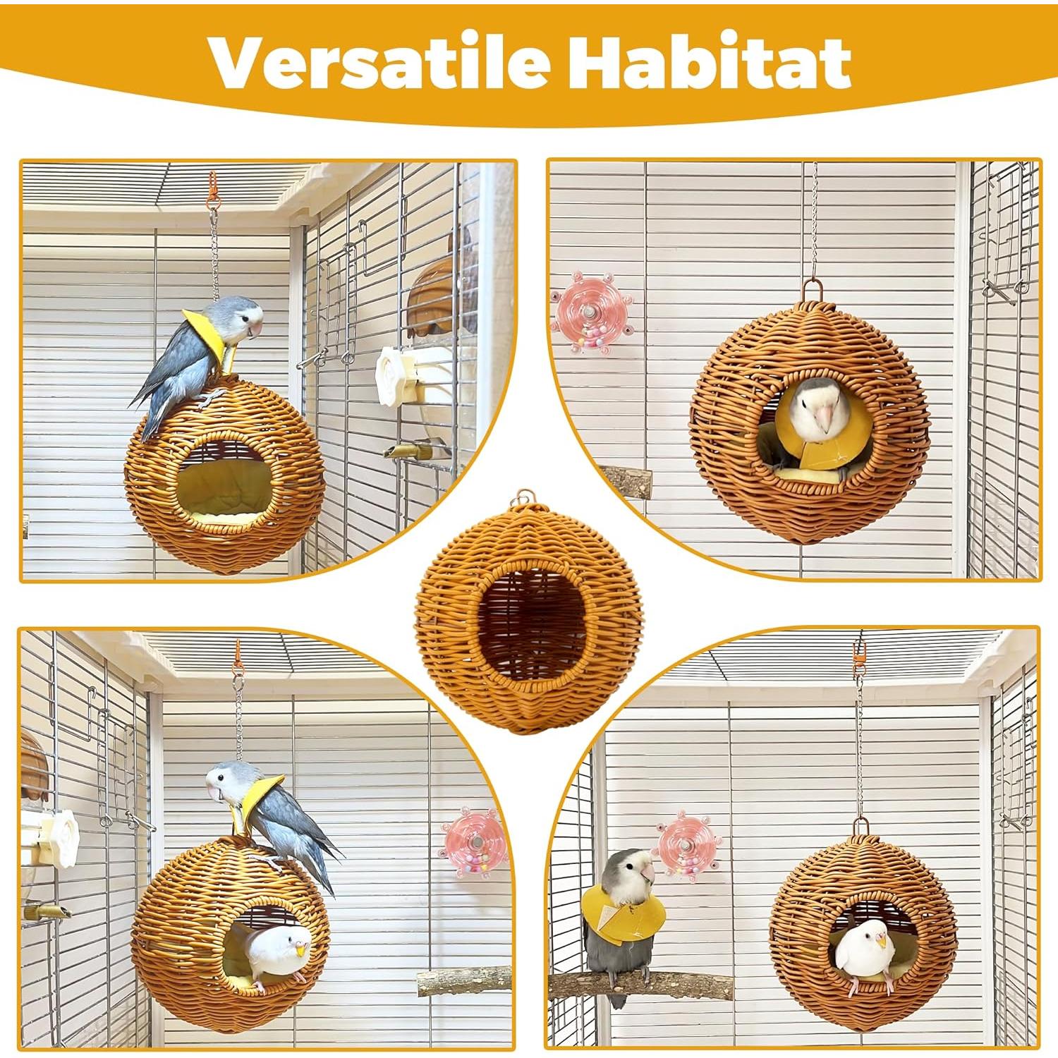 Nido colgante para aves Jevnd, acero inoxidable, marrón