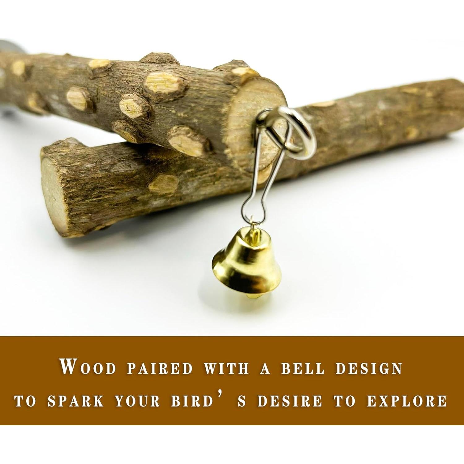 Juego de 5 Perchas de Madera Natural Sienle para Aves