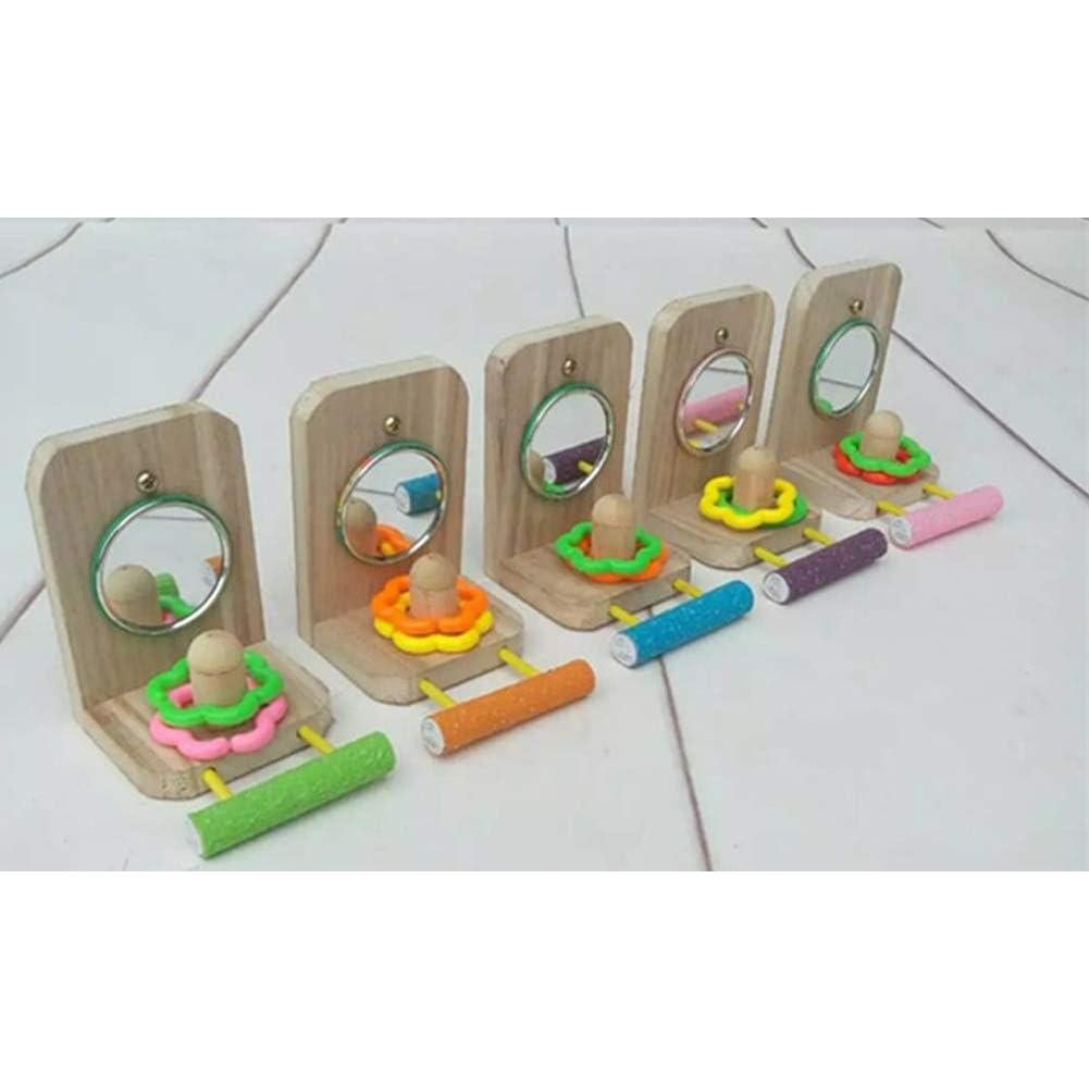 Percha para Pájaro con Espejo Litewood 9.5x11x14cm Madera