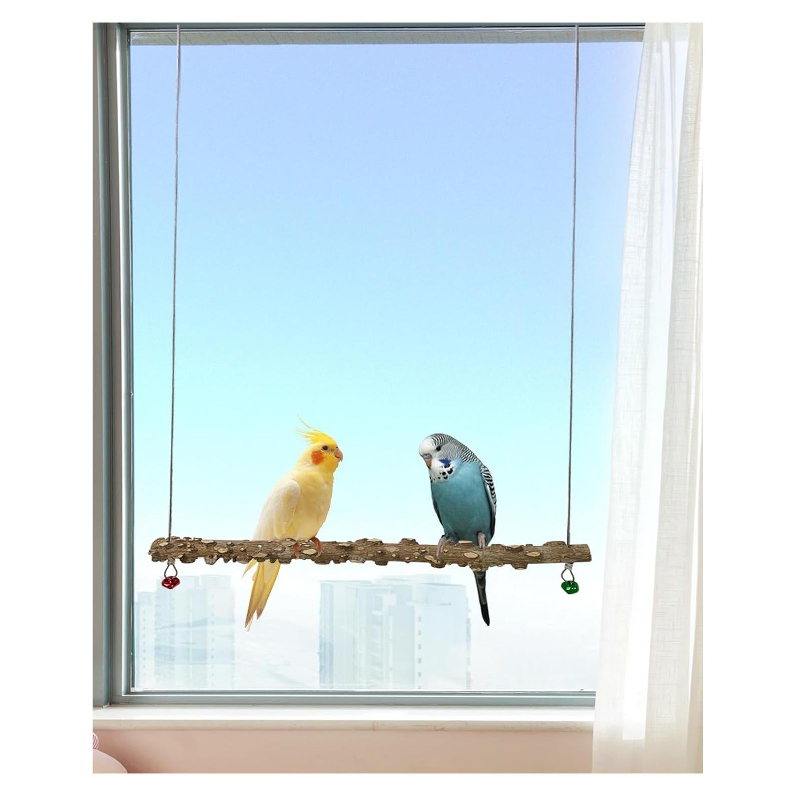 Columpio para Aves FlidRunest de Madera Natural 37.8x139.7 cm