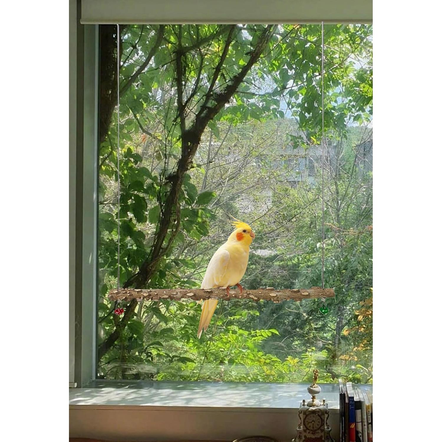 Columpio para Aves FlidRunest de Madera Natural 37.8x139.7 cm