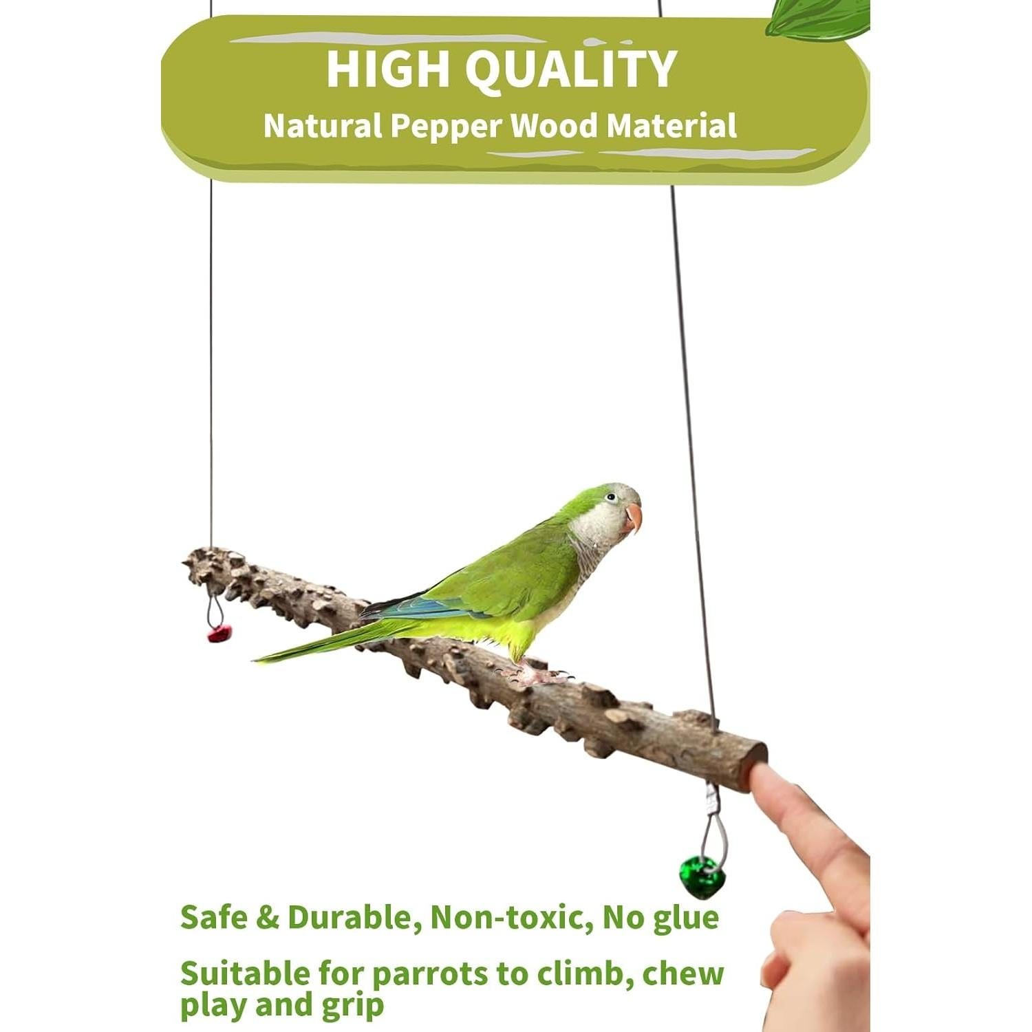 Columpio para Aves FlidRunest de Madera Natural 37.8x139.7 cm