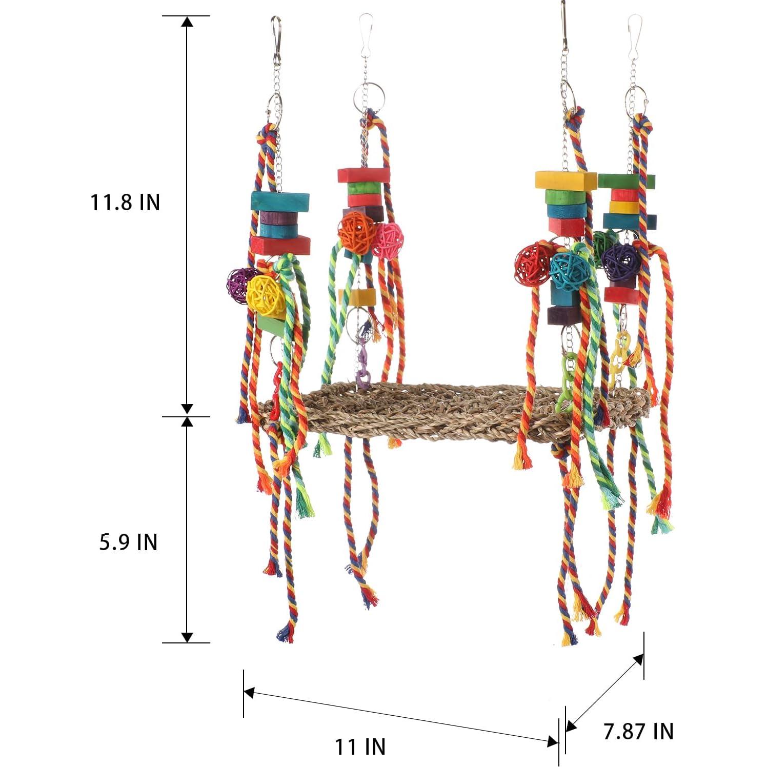 Juguete de Forrajeo para Aves AFUOWER - Hamaca de Hierba Marina